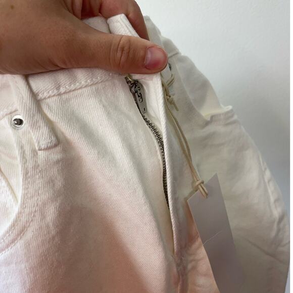 NWT Driftwood Jeans White Denim Size 25 0 High Rise Solid White Straight Leg - Picture 7 of 7